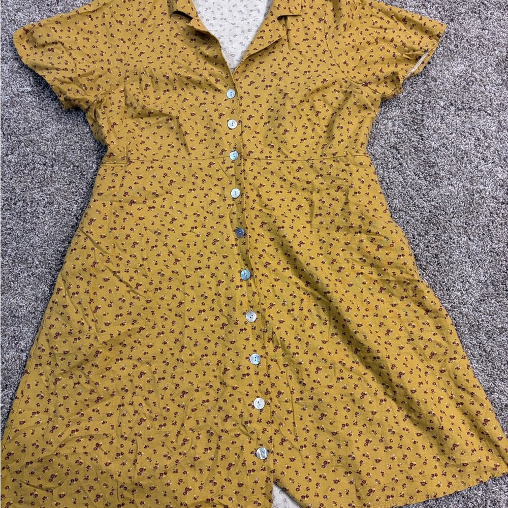 Madewell Yellow Floral Mini Dress